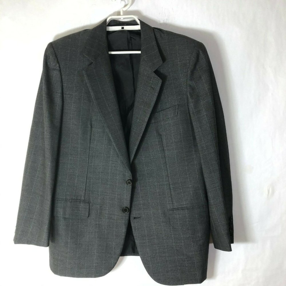 BRIONI gray Striped  WOOL Jacket sz 48 roma